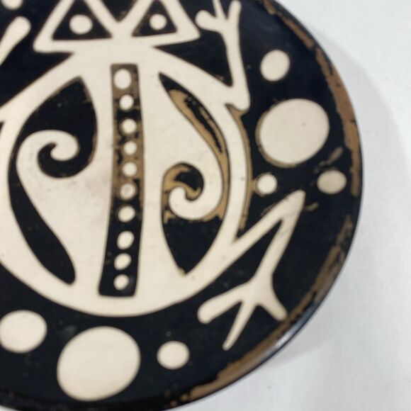 Vintage Zuni Frog Plate Pueblo Terracotta Pottery 5” - Picture 6 of 7